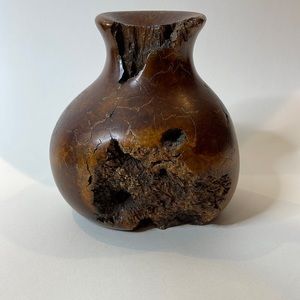 Beautiful Vintage  Burl Wood Art Bud Vase